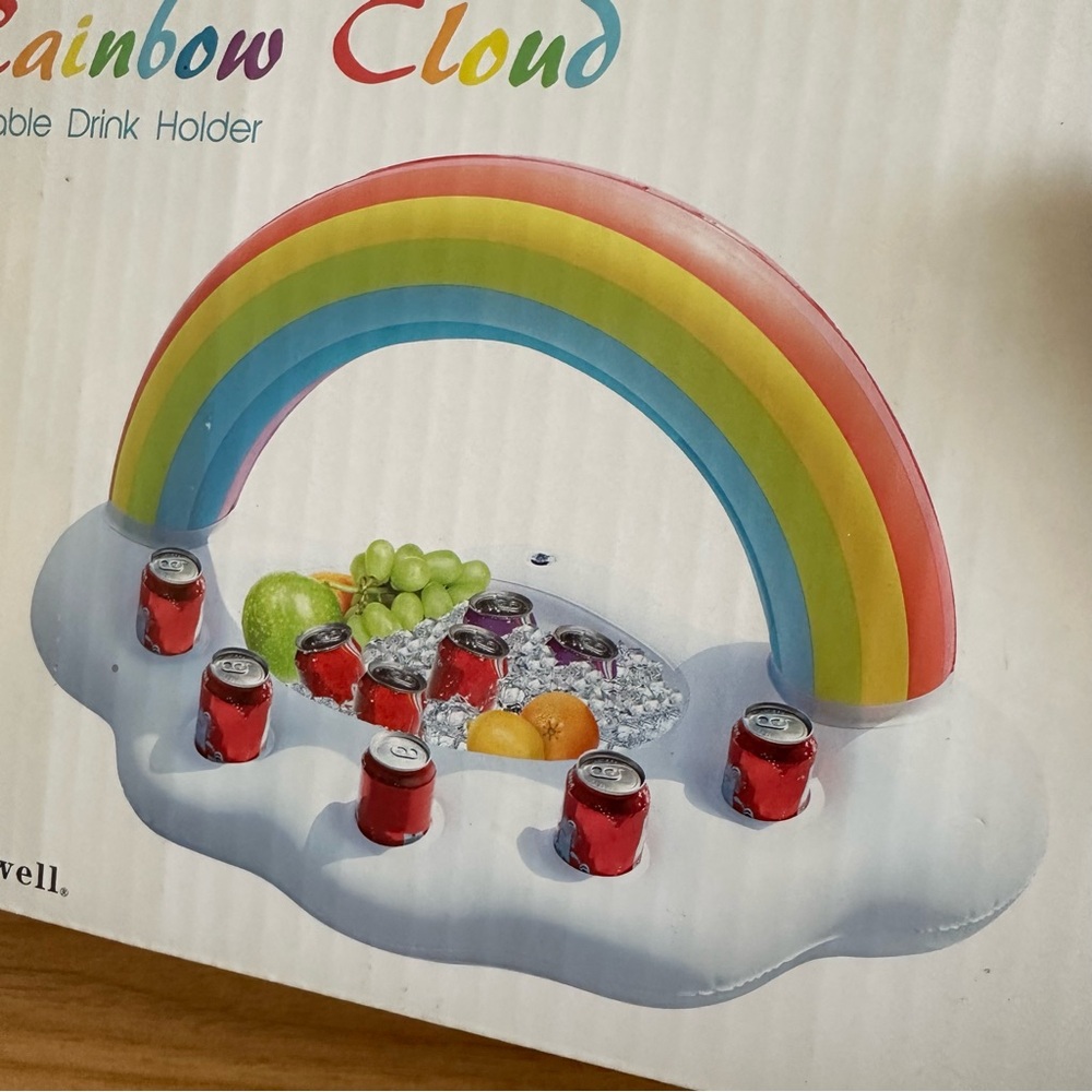 Rainbow Cloud Inflatable Drink Holder